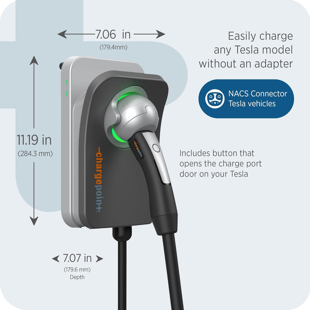 ChargePoint HomeFlex Level 2 EV Charger, Hardwired NACS Charging Station – Tesla Compatible, Fast Charge Solution for Electric Vehicles | Tesla Compatible, Fast Charge Solution for Electric Vehicles