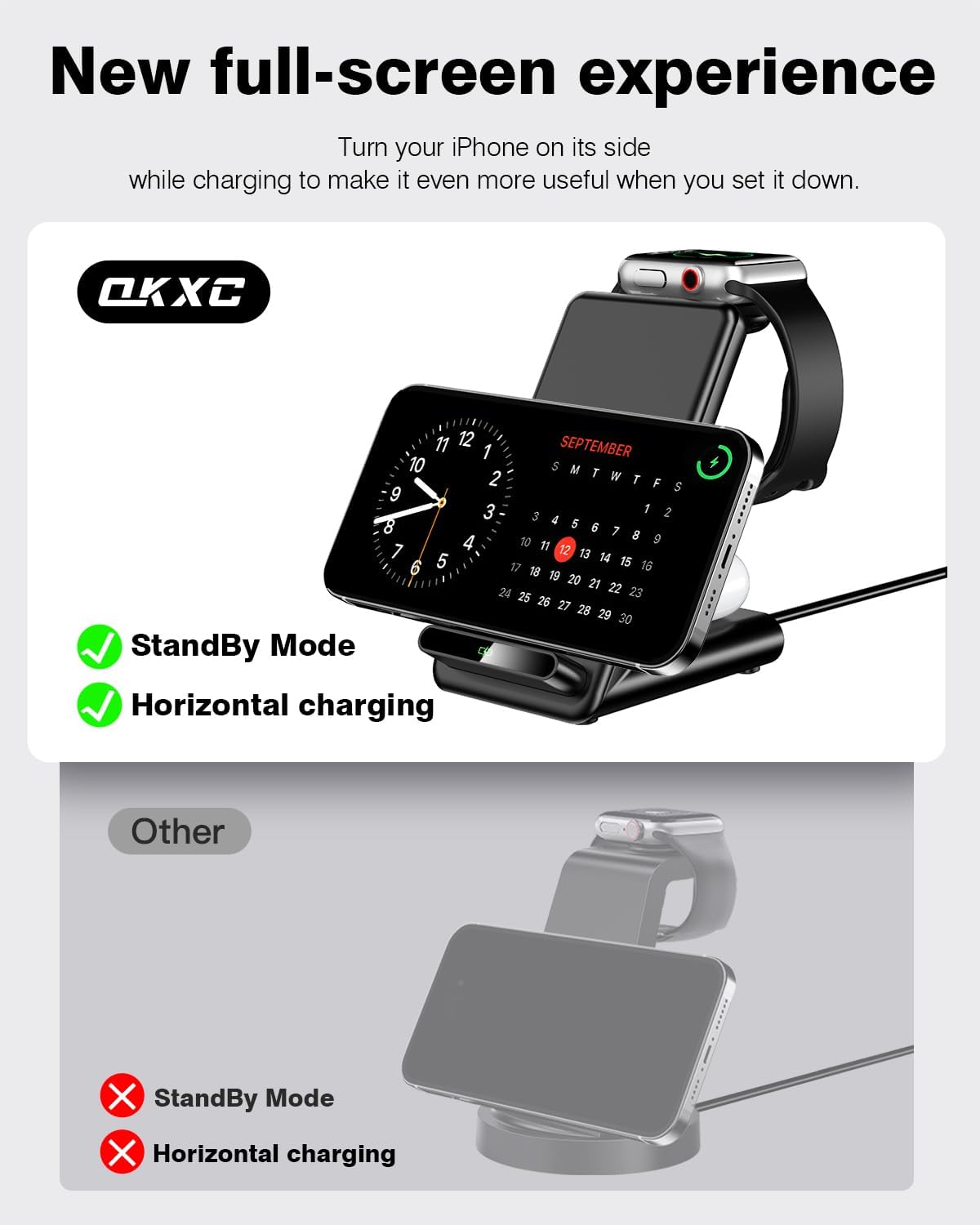 Wireless Charging Station,3 in 1 Charging Stand for Apple Multiple Devices | Fast Wireless Charger for Apple Watch Ultra 11 10 9 8 7 6 SE 5 4 3, for iPhone 17/Air/16/15/14/13/12,for AirPods Pro (Black)