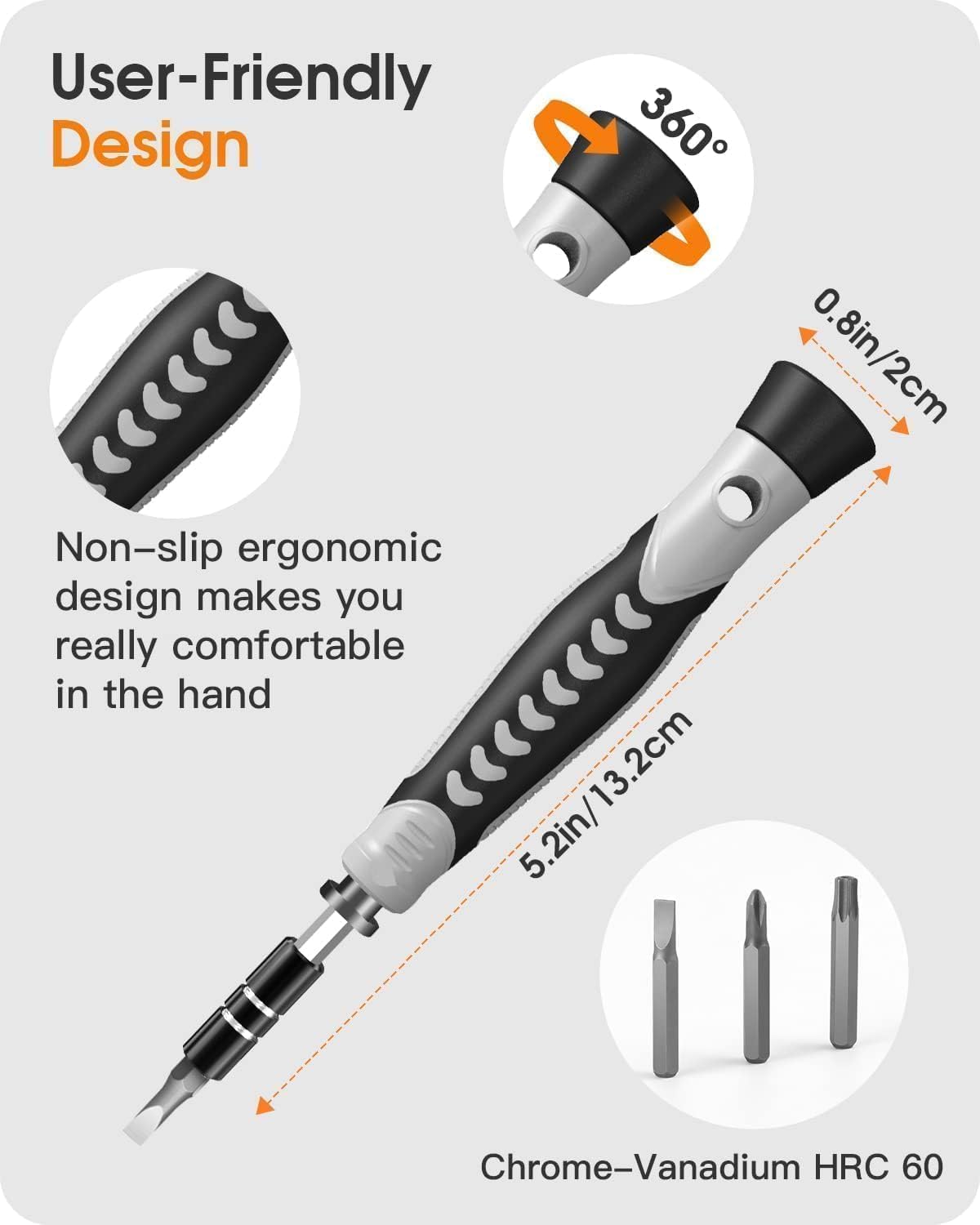 Precision Screwdriver Set, 130 in 1 with 120 bits Repair Tool Kit, Magnetic Screwdriver Set with mini built-in box for Electronics iPhone Jewelers Game Console (130-IN-Orange)