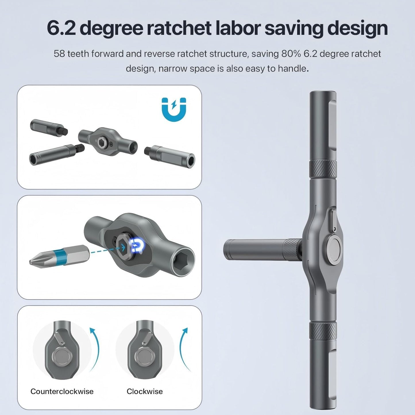 DYLIFE 24 in 1 Magnetic Screwdriver Set, DIY Ratchet Mini Removable Self-Assembly Precision Screwdriver Tool Kit, Magnetic DIY Precision Tool Kit with Variety Head Styles for PC/Mobile/Watch/Bicycle