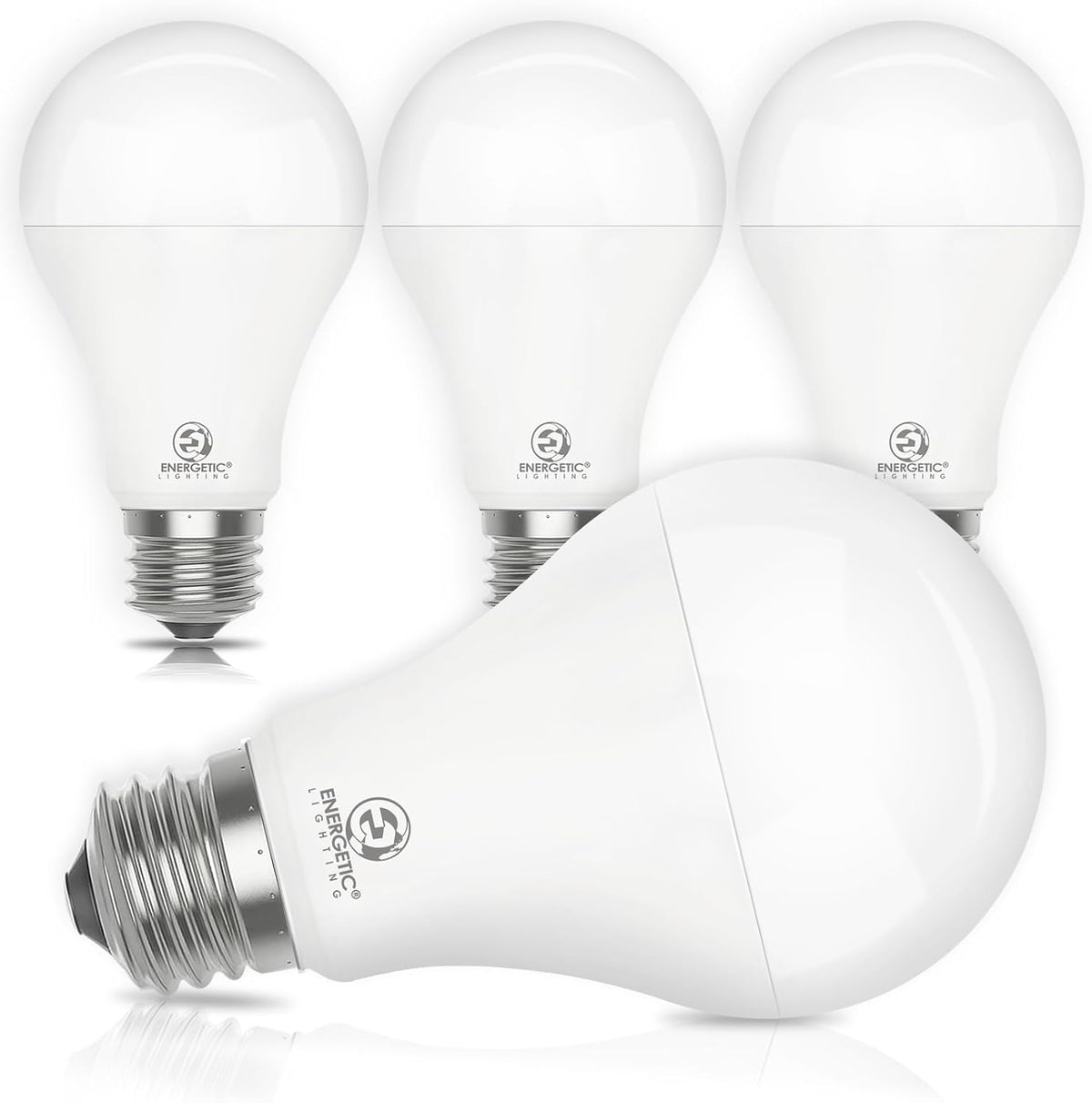E ENERGETIC LIGHTING 4 Pack Dimmable A21 LED Bulb, 150 Watt Equivalent, Daylight 5000K, 2600LM Super Bright Light Bulbs, E26 Standard Base, Damp Rated, UL Listed