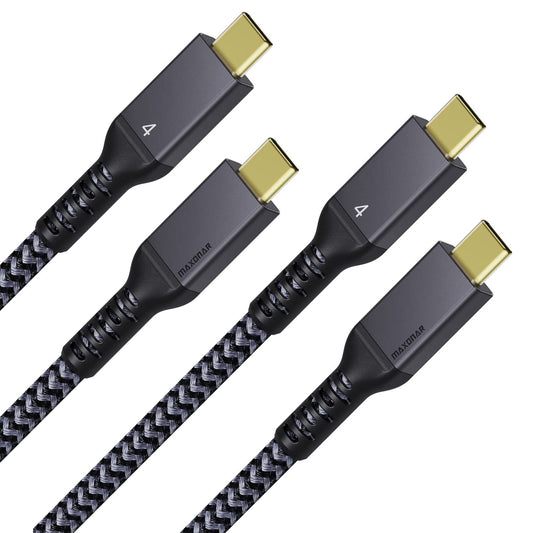 Maxonar 2 Pack Thunderbolt 4 Cable, 40Gbps, 240W, 8K 3.3FT | With 40Gbps Data, 240W Charging, 8K Display; Braided Nylon, 2-pack, Multiple Lengths