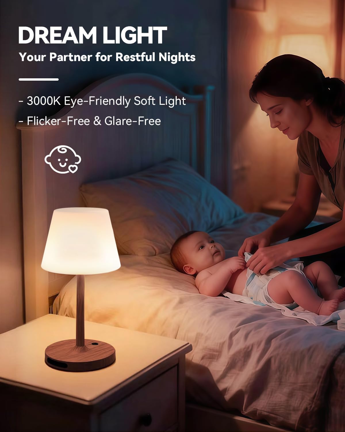 SAIWEYA Outdoor Waterproof Shower Lamp, 5200mAh Rechargeable Bathroom Lamp | IP65 Cordless Shower Light, Touch Dimming, Long-Lasting Battery, Versatile for Patio, Camping, Bathroom, Restaurant & Kitchen
