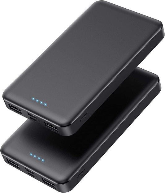 [2 Pack]Portable Charger Power Bank 10000mAh,Slimmer USB C in&amp;Out Fast Charging Portable Phone Charger,Travel Essentials Backup External Battery Pack for iPhone 17/16/ 15/14/13/12,Galaxy S24,Android