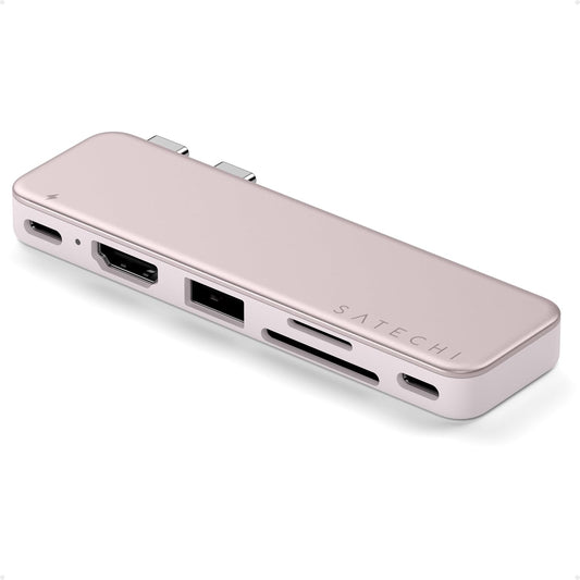 Satechi 6-in-2 USB-C Snap Hub, 4K/60Hz HDMI, for MacBook Neo, Blush