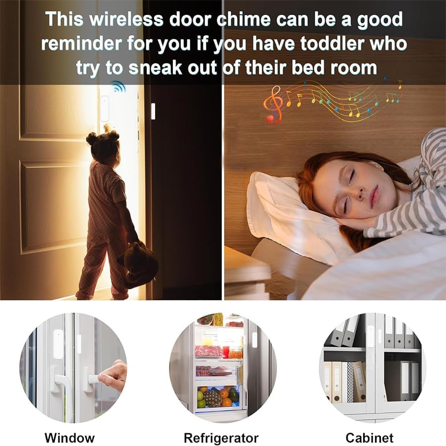 Loopo Tuya-Compatible Zigbee Door Window Sensor, Smart Contact Sensor with App Alerts, Compatible with Alexa & Google Assistant via Smart Life App, Zigbee Hub Required, AA Battery Powered, 1 Pack
