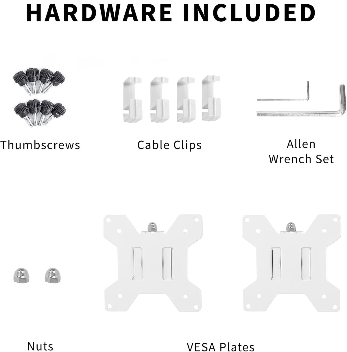 VIVO White Fully Adjustable Dual Monitor Arm for Desk Mount Stand, Double Monitor Arm for 2 Screens up to 27 inches, PT-SD-AM02AW