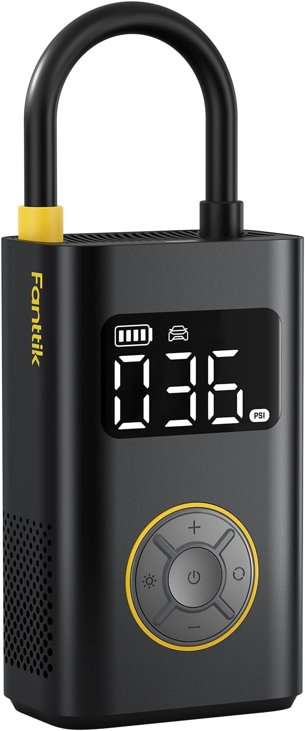 Fanttik X9 Pro Portable Tire Inflator for Compact Car, 1Min Fast Inflate | Digital Tire Pressure Gauge, Storage Design, Auto Stop, Powerful Battery, for Compact Car, Electric Bikes, Motorcycle, Ball