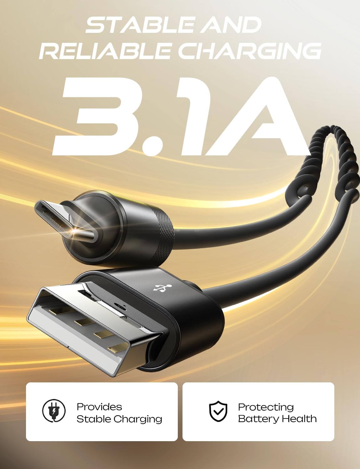 LISEN Coiled USB-A to USB-C Cable 2 Pack Android Auto Cable Car Cord | for CarPlay Cable, Gifts for Men Women Compatible with iPhone 17/16/15, Samsung Galaxy S25/S24/S23 A15/A14, Black 4FT