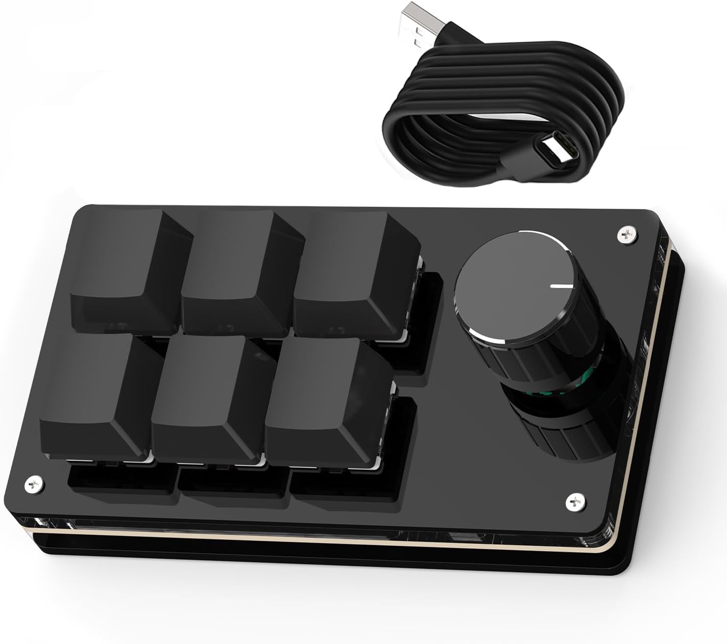 SIKAI CASE Programmable Macro Keyboard,6 Key Macro Mechanical Gaming Macro Keypad,Custom Knob KeyPad, Hot swappable Switch Gaming Keyboard,Wired programmable keypad with Drawing Programming Video