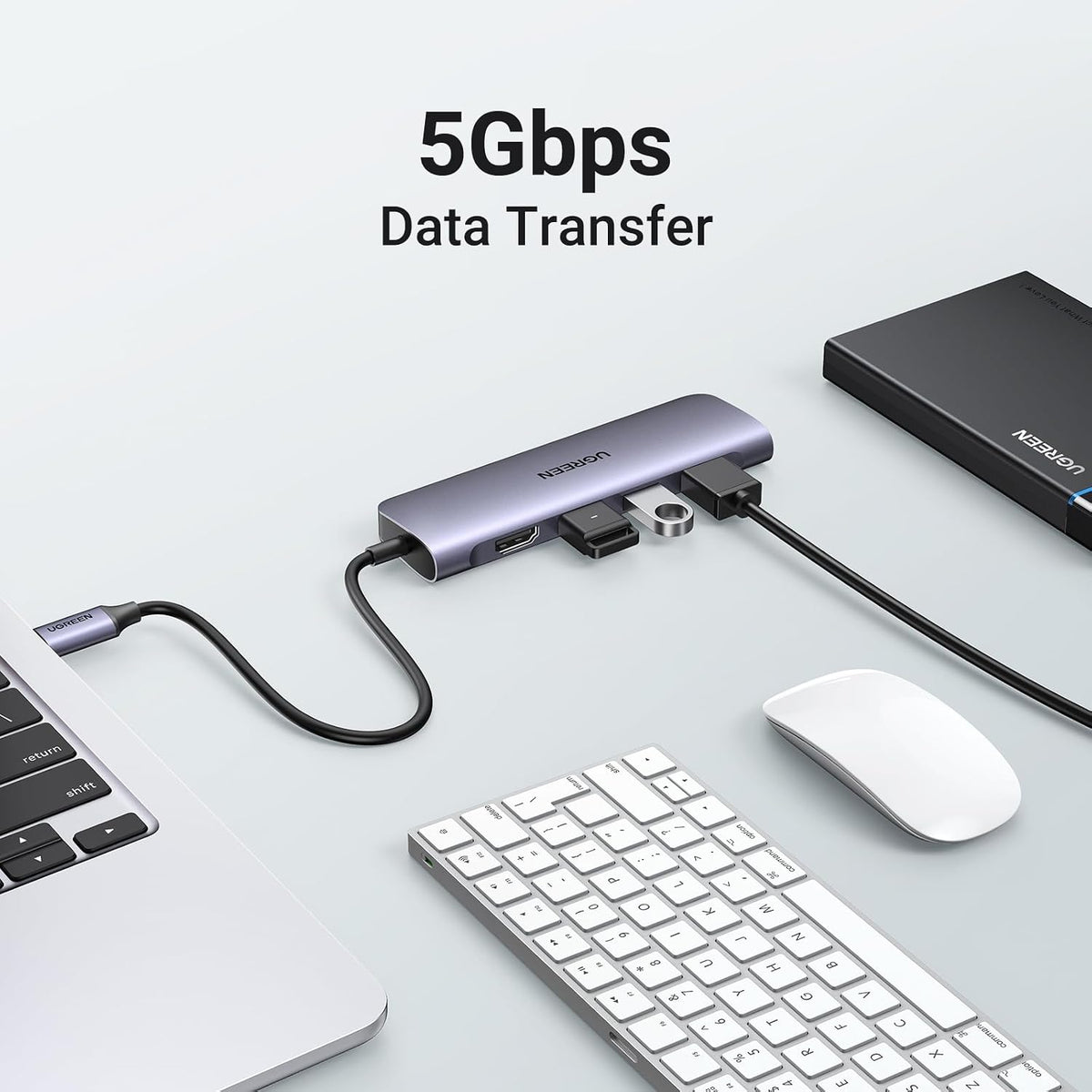 UGREEN Revodok USB C Hub 6 in 1 USB C Dongle 4K HDMI