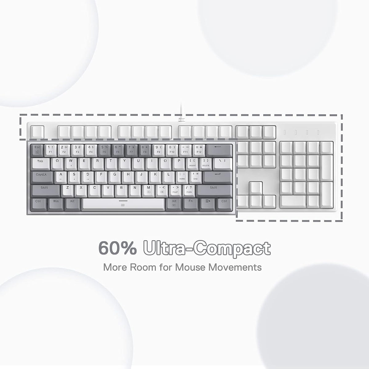 Redragon K617 Wired 60% Compact Hot-Swap RGB Gaming Mechanical Keyboard | 61 Keys Design for More Room to Aim, Swap-Ready Socket for Mod, Vibrant 20-Mode Lighting Hype Vibing, Pro Software Supported