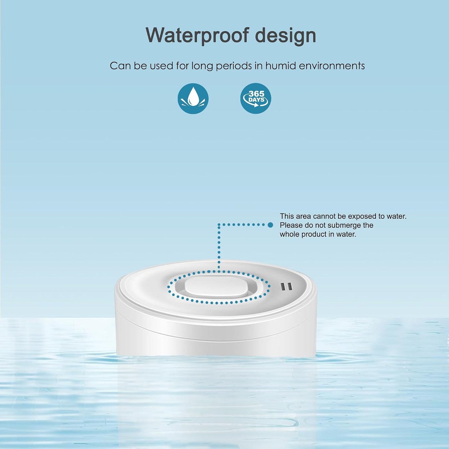 Wi-Fi Water Leak Detector: 100dB Water Sensor Alarm for Basement, Adjustable Alarm and App Alerts, Flood Leakage Detection Devices for Pipe/Drain/Sink/Faucet