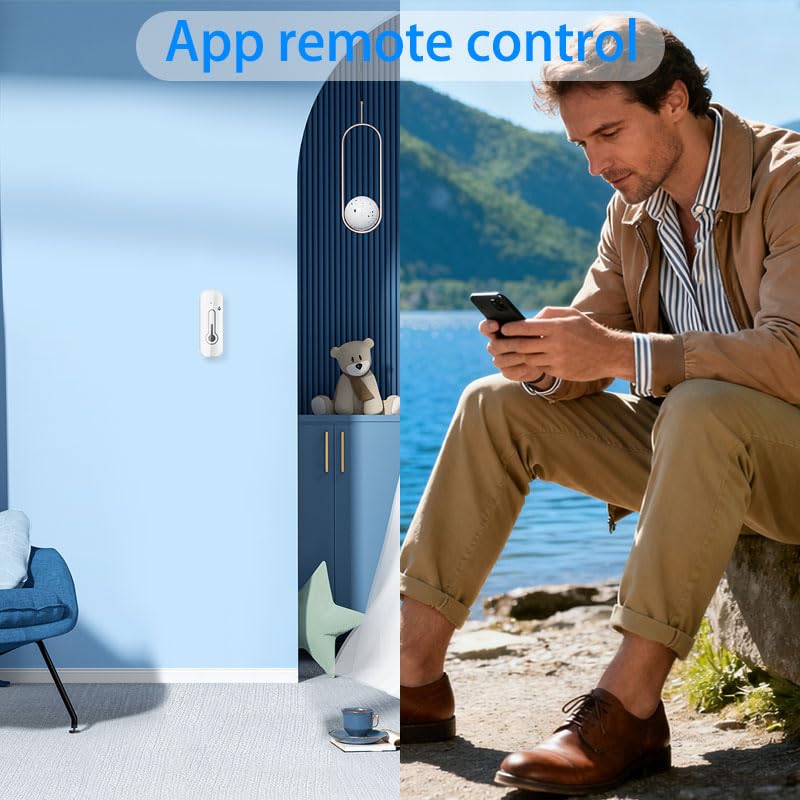 Loopo Smart WiFi Hygrometer Thermometer, 2.4GHz Indoor Temperature Humidity Sensor with Tuya Smart Life App Alerts, Remote Monitoring, Smart Home, Works with Alexa & Google, No Hub Needed,(4pack)