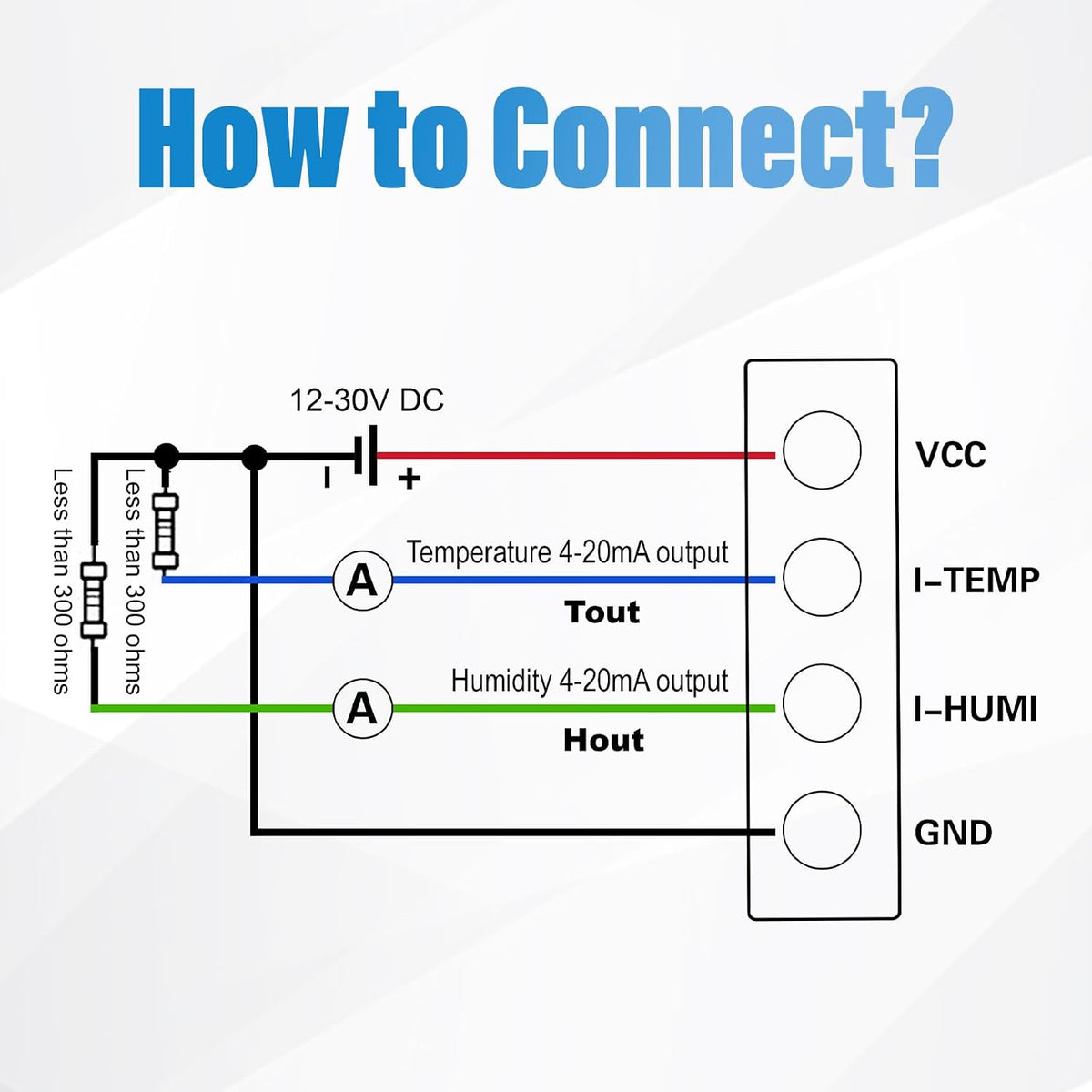 Tzone 4-20mA Temperature Humidity Transmitter Industrial Analog Temp Sensor