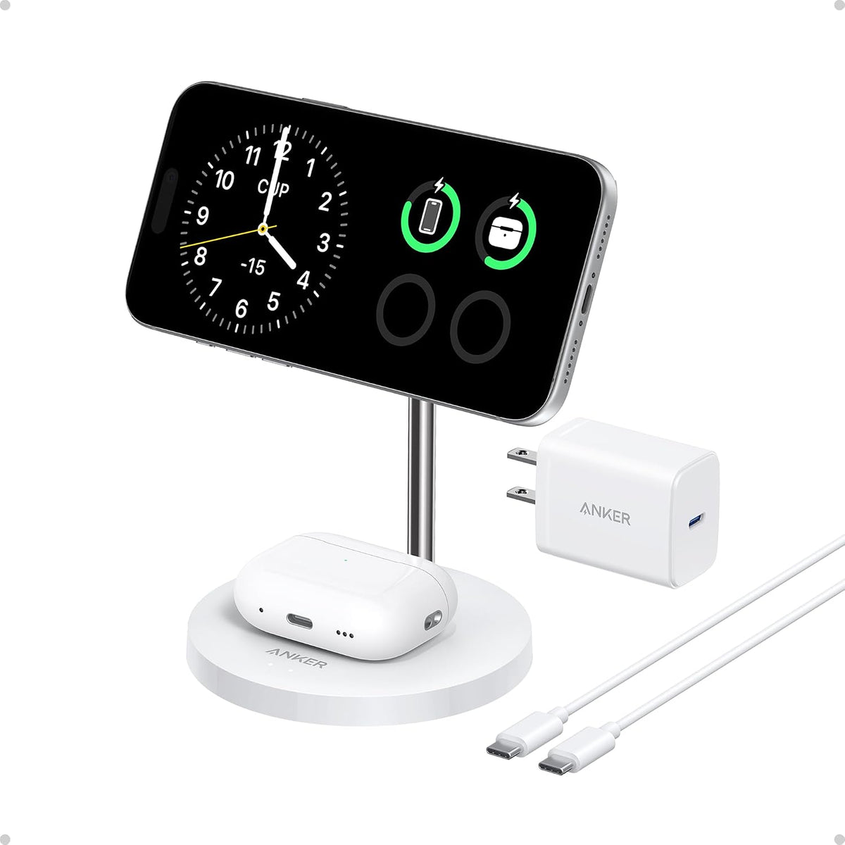 2-in-1 Qi2 15W MagSafe Wireless Charging Stand, Black
