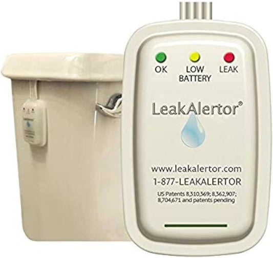 LeakAlertor 6000 Toilet Leak Detector – Installs in Seconds, No Tools Required / Detects Leaks, Running Toilets, and Other Problems That Cause High Water Bills / Visual & Audible Alerts