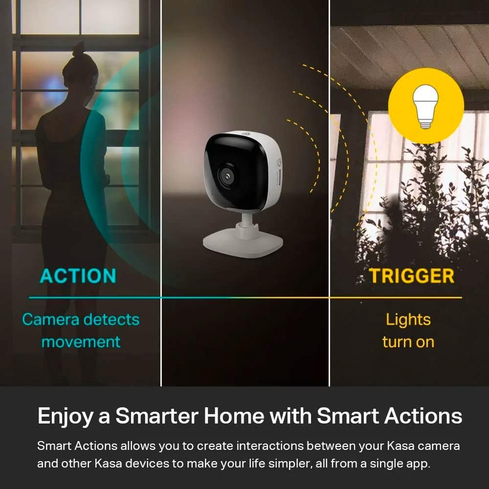 Kasa 1080p Indoor Wired Security Camera, Baby & Pet Monitor, EC60 | Motion Detection & Tracking, 2-Way Audio, Night Vision, Subscription-Free Local Storage or Optional Cloud
