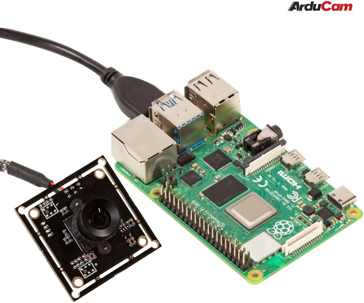 Arducam 100fps Global Shutter Color USB Camera Board, 1MP OV9782 UVC Webcam Module with Low Distortion M12 Lens Without Microphones