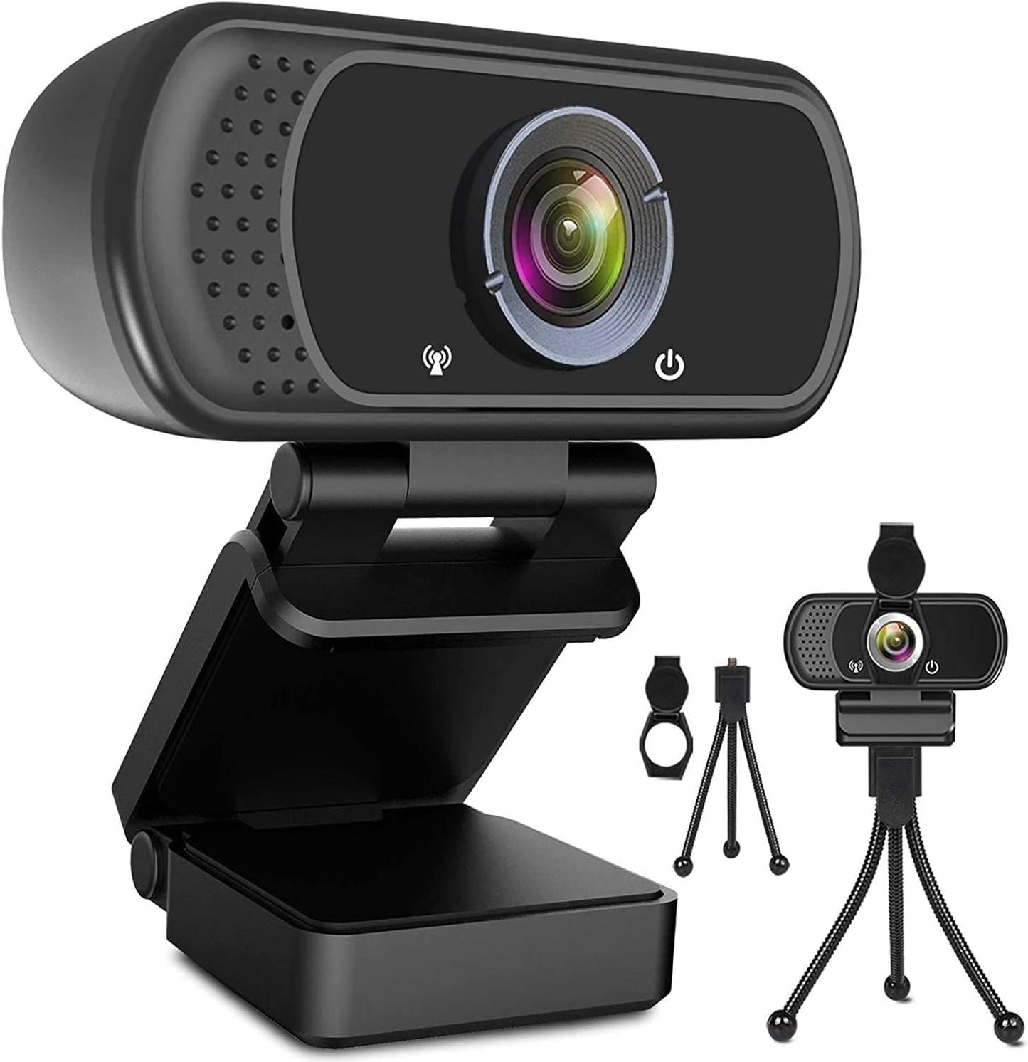 ToLuLu 1080P Webcam with Microphone, HD Webcam Web Camera with Tripod Stand | Widescreen USB Computer Camera, Streaming Mic Web cam for Online Calling/Conferencing,Facetime/YouTube Desktop Laptop PC
