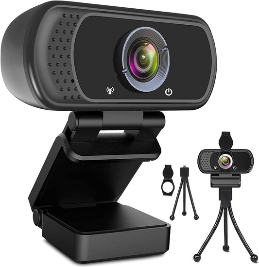 ToLuLu 1080P Webcam with Microphone, HD Webcam Web Camera with Tripod Stand | Widescreen USB Computer Camera, Streaming Mic Web cam for Online Calling/Conferencing,Facetime/YouTube Desktop Laptop PC