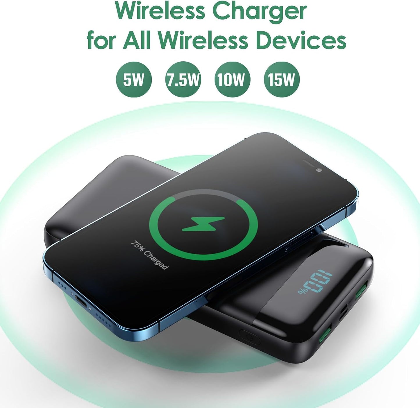 Wireless Portable Charger 30,800mAh,15W Wireless Charging USB C Power Bank,25W PD QC 4.0 Fast Charging 4 Outputs Travel Essentials Battery Pack Compatible with iPhone 17/16/15/14/13/12,Galaxy,Android