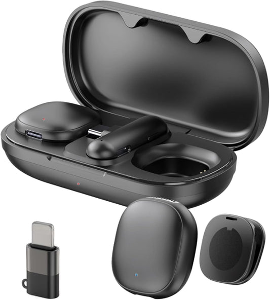 Wireless Lavalier Microphones for iPhone 17 with AI Noise Filter