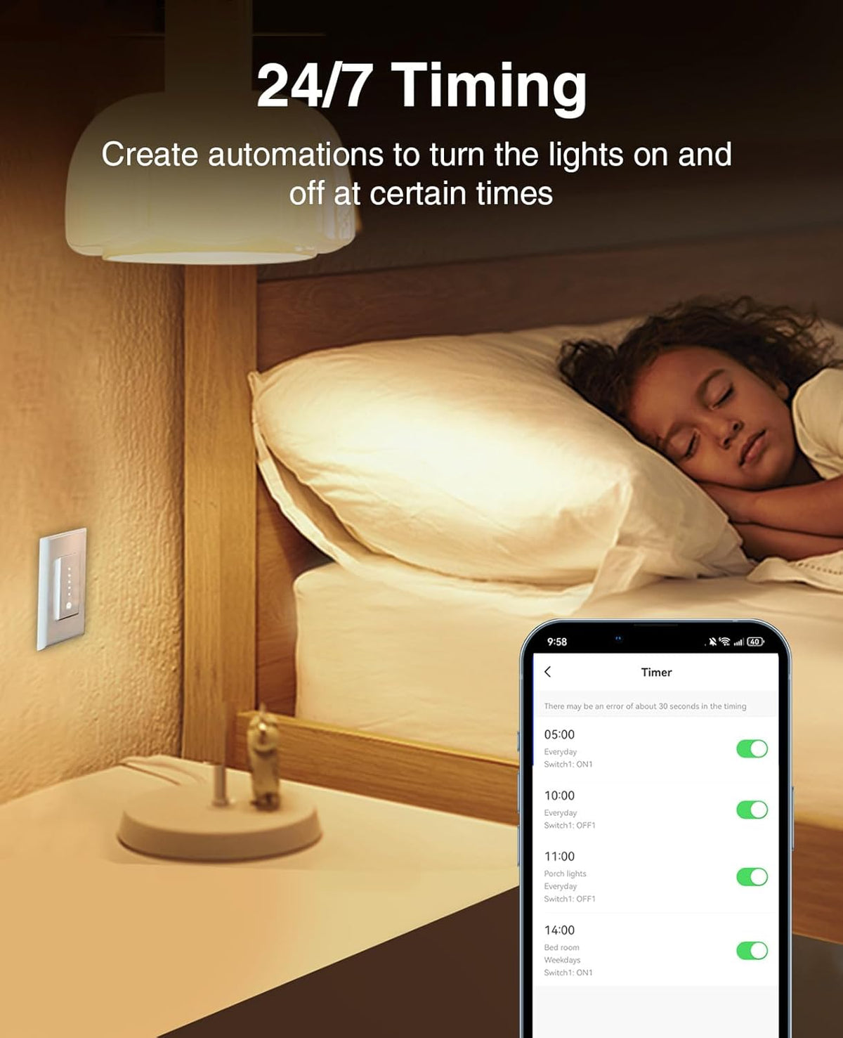 GHome Smart Dimmer Switch, Single Pole, 2.4GHz WiFi Dimmer Light Switch Works with Alexa and Google Home, Voice & APP Remote Control | Timer & Schedule | UL FCC Certified, Neutral Wire Required, 3 PCS