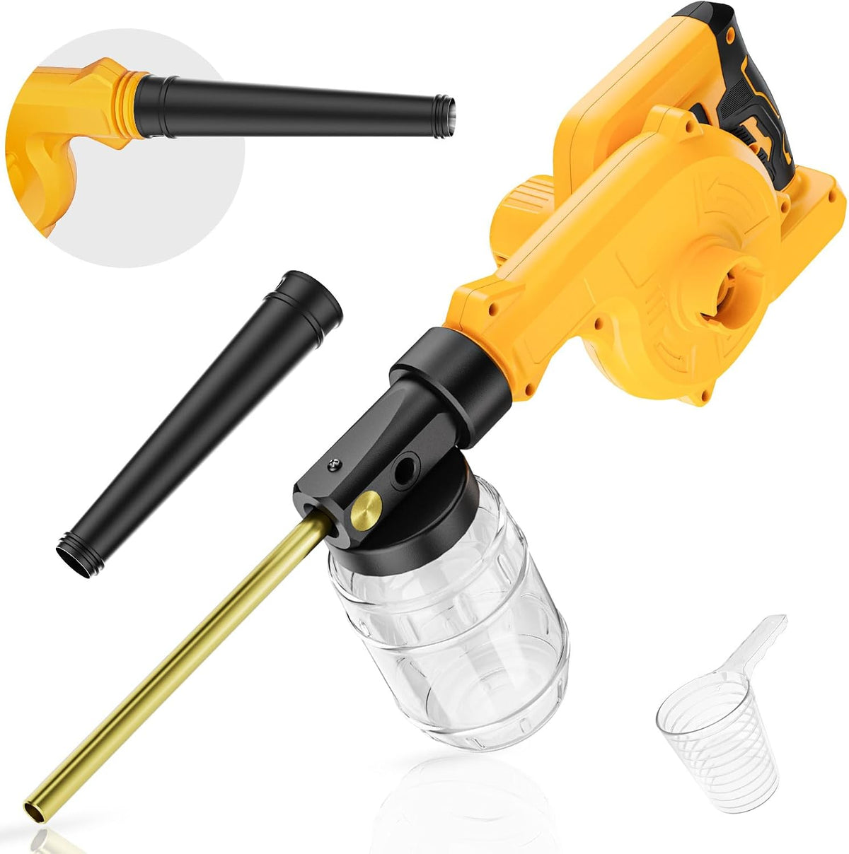 Rozlchar Electric Diatomaceous Earth Duster Compatible for Milwaukee 18V | 1L Capacity, Garden powder sprayer, 7.5" nozzle, tool only, leaf blower replacement, farm applicator, coop applicator
