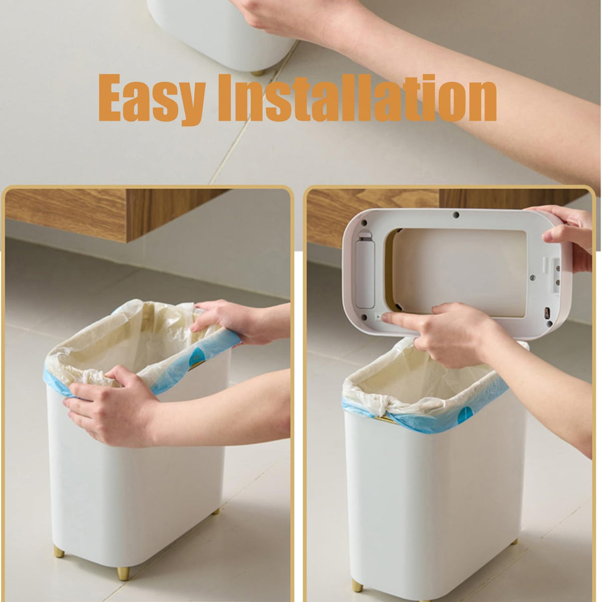 2-Pack - Automatic Compact Trash Can with Touchless Lid - Smart Garbage Can