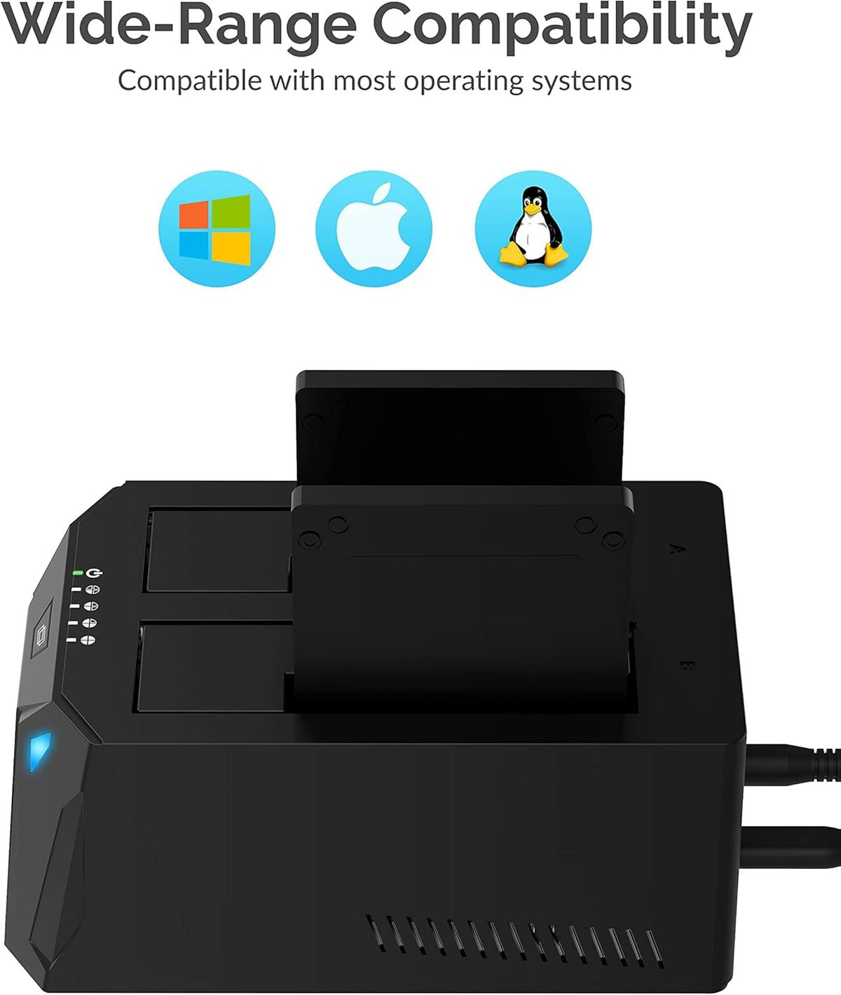 SABRENT Dual-Bay USB-C Hard Drive Docking Station & Cloner (EC-CH2B)