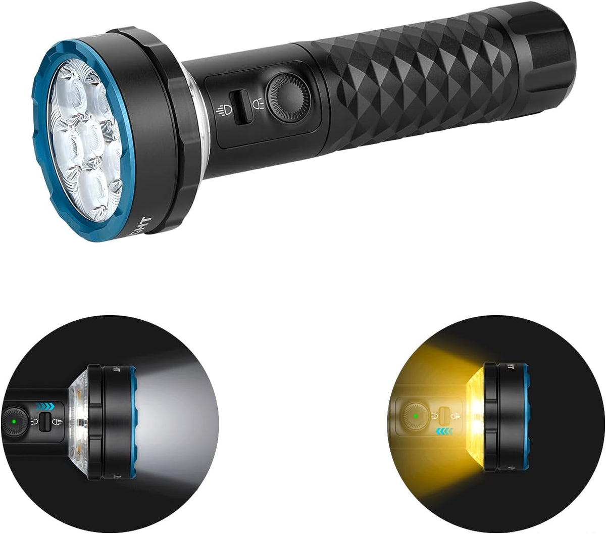 OLIGHT Prowess Rechargeable Flashlights, Bright Light with Holster Black | 5000 Super High Lumens, Efficiency USB C Charging, Bidirectional Lighting, for Home, Emergency, Outdoor, Camping, Searching