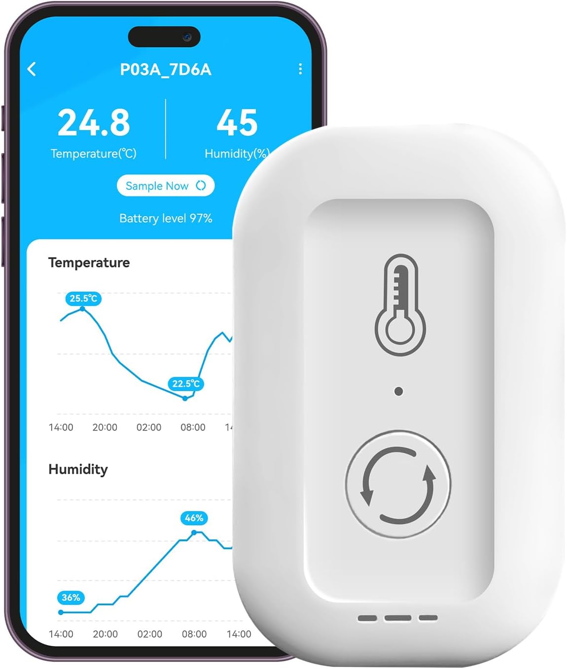 DAYBETTER Smart WiFi Thermometer Hygrometer, 2.4G Indoor Temperature Humidity Sensor with Real-Time Alerts By Daybetter App,Temperature Humidity Monitor for Home Nursery Greenhouse Pet 1pack