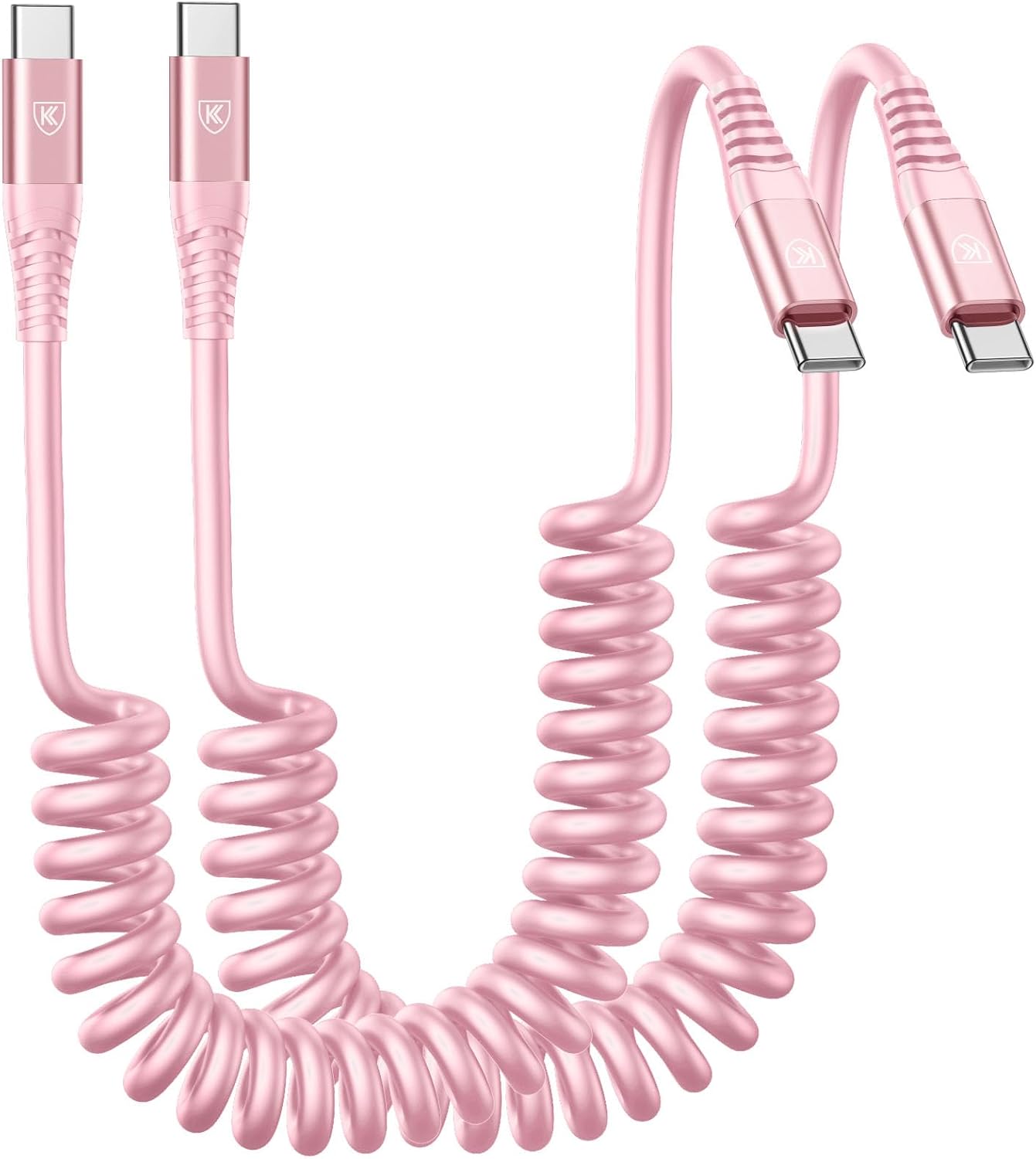 USB C Cable 3ft 2Pack USB C to USB C Charger Cable for Car, Coiled Type C | Fast Charging Cable Carplay Android Auto Type C Fast Charging Cable for iPhone 17/16/ 15/Pro Max/Samsung Galaxy S26 and More