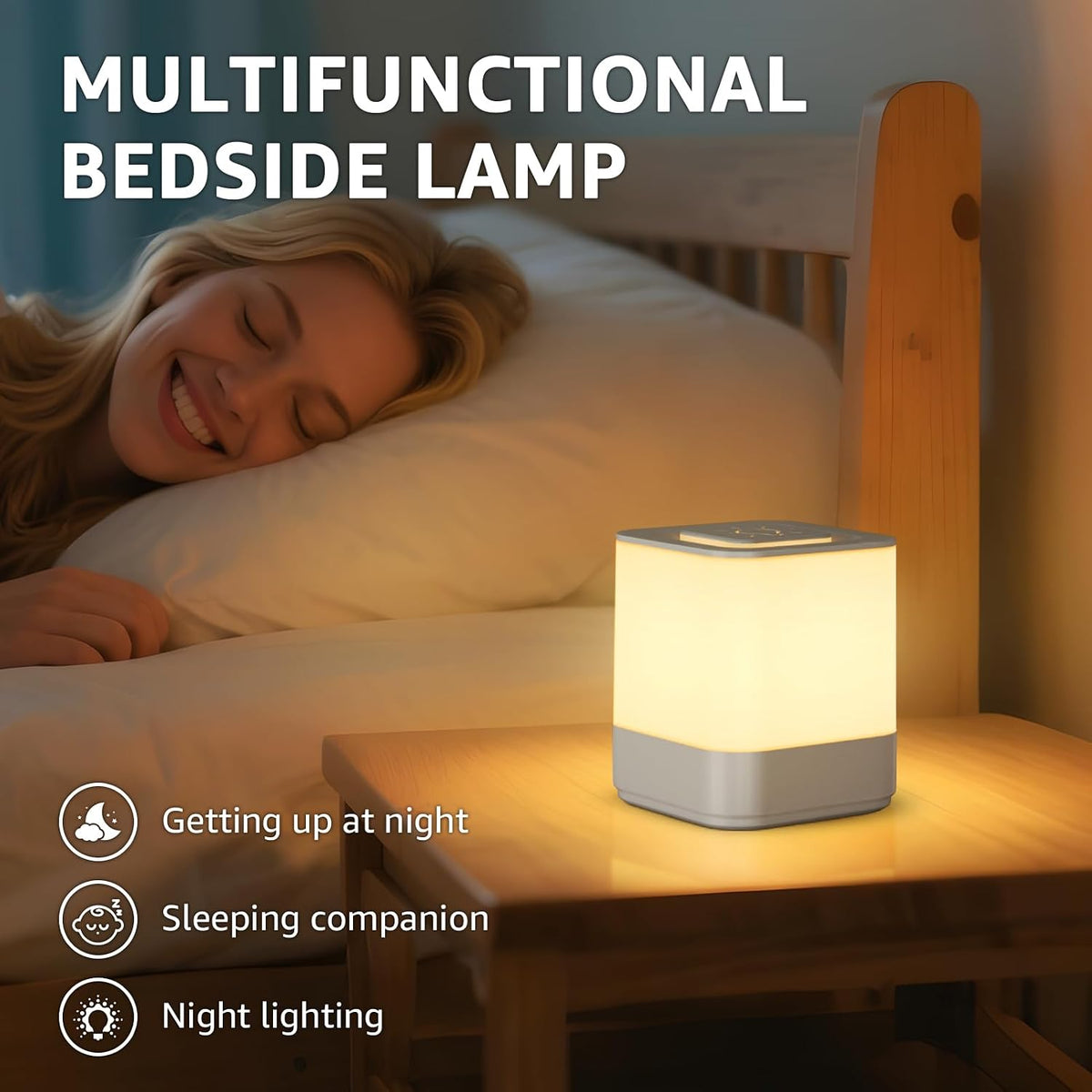 uuffoo 2 Pack Rechargeable Small Night Light Touch Dimmable Cordless Lamp