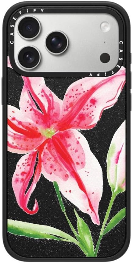 CASETiFY for iPhone 17 Pro Max Case - Impact Compatible with MagSafe | 8.2 ft. 4x Military Grade Drop Protection | Stargazer Lily | Matte Black