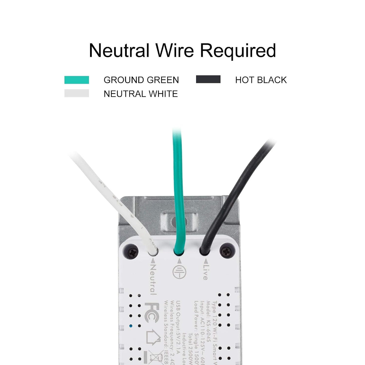 BN-LINK Smart Electrical Outlet with 2 Controlled Plugs and Type-C Charging, in-Wall Smart Wi-Fi Outlet with Voice and APP Remote Control, Compatible with Alexa and Google Assistant, 2.4GHz Wi-Fi Only