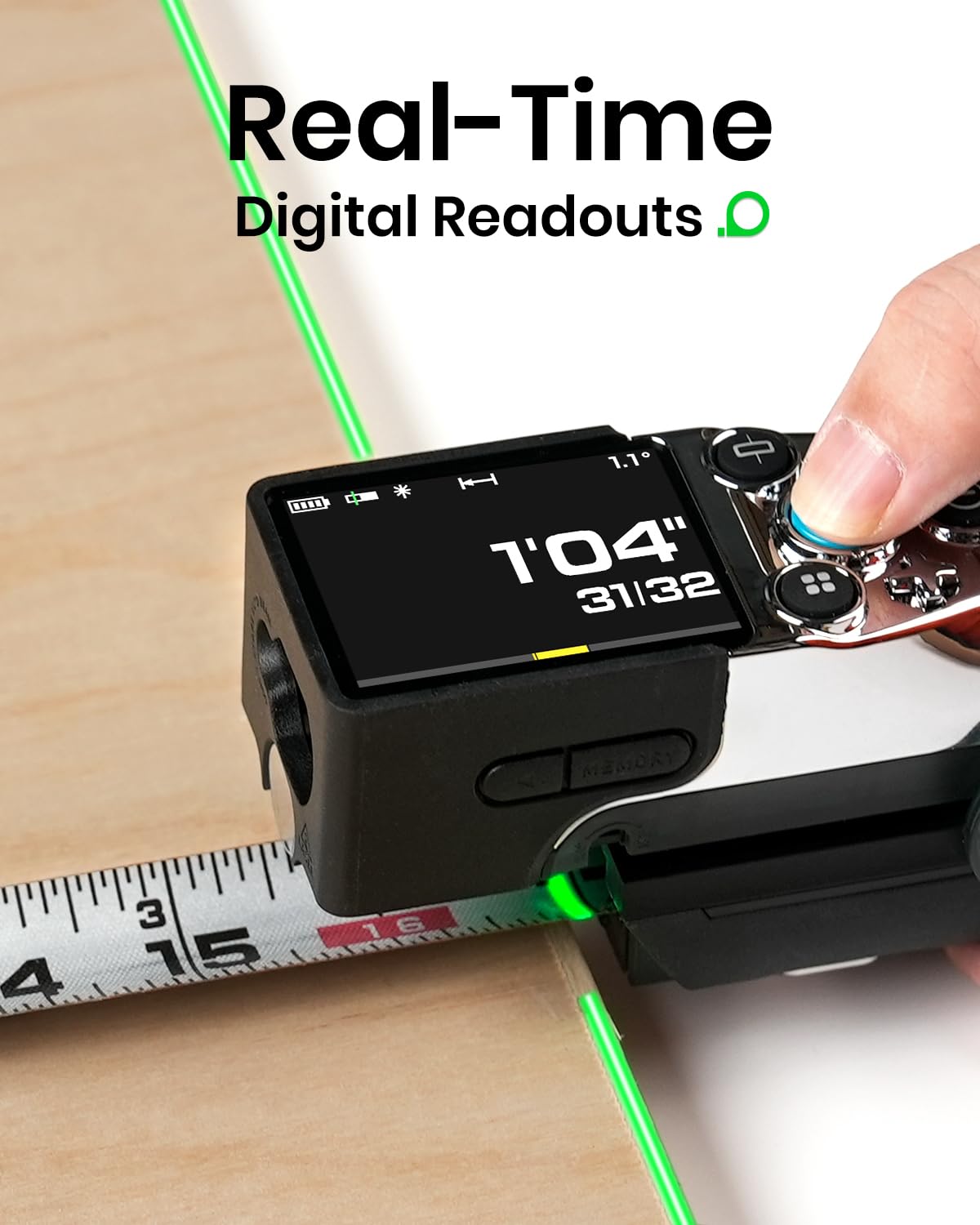 MiLESEEY XTAPE1 Digital Laser Tape Measure for Pro & DIY Use | ±1mm Accuracy, Auto-Lock Tape, Green Aligning Laser, Replaceable Module, P2P Measurement, Real-Time Data Sync, Gift Pick