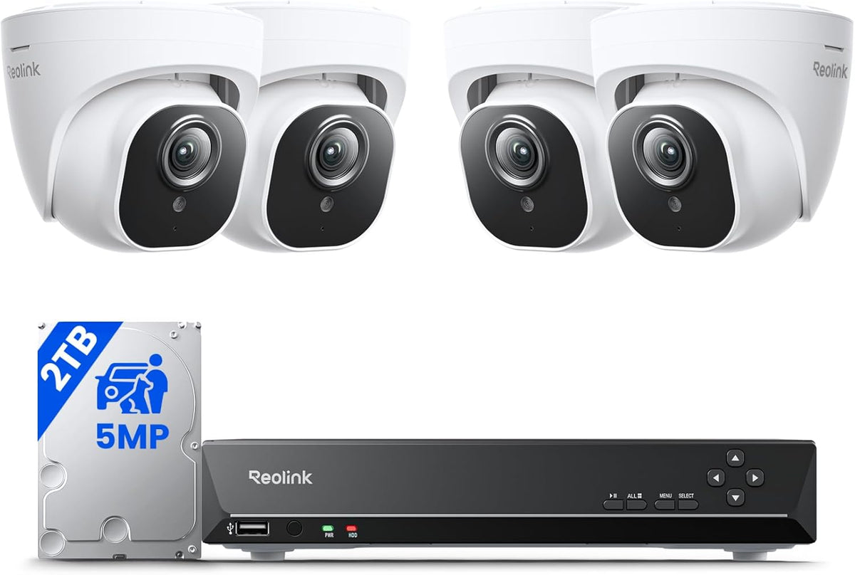REOLINK 5MP 8CH Home Security Camera System with 2TB HDD RLK8-520D4-5MP