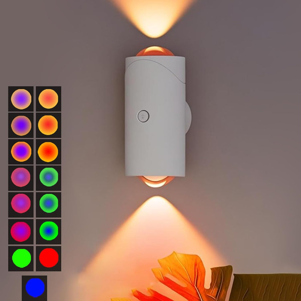 Rechargeable Motion Sensor Night Light, Magnetic RGB Wall Sconces 2 Pack