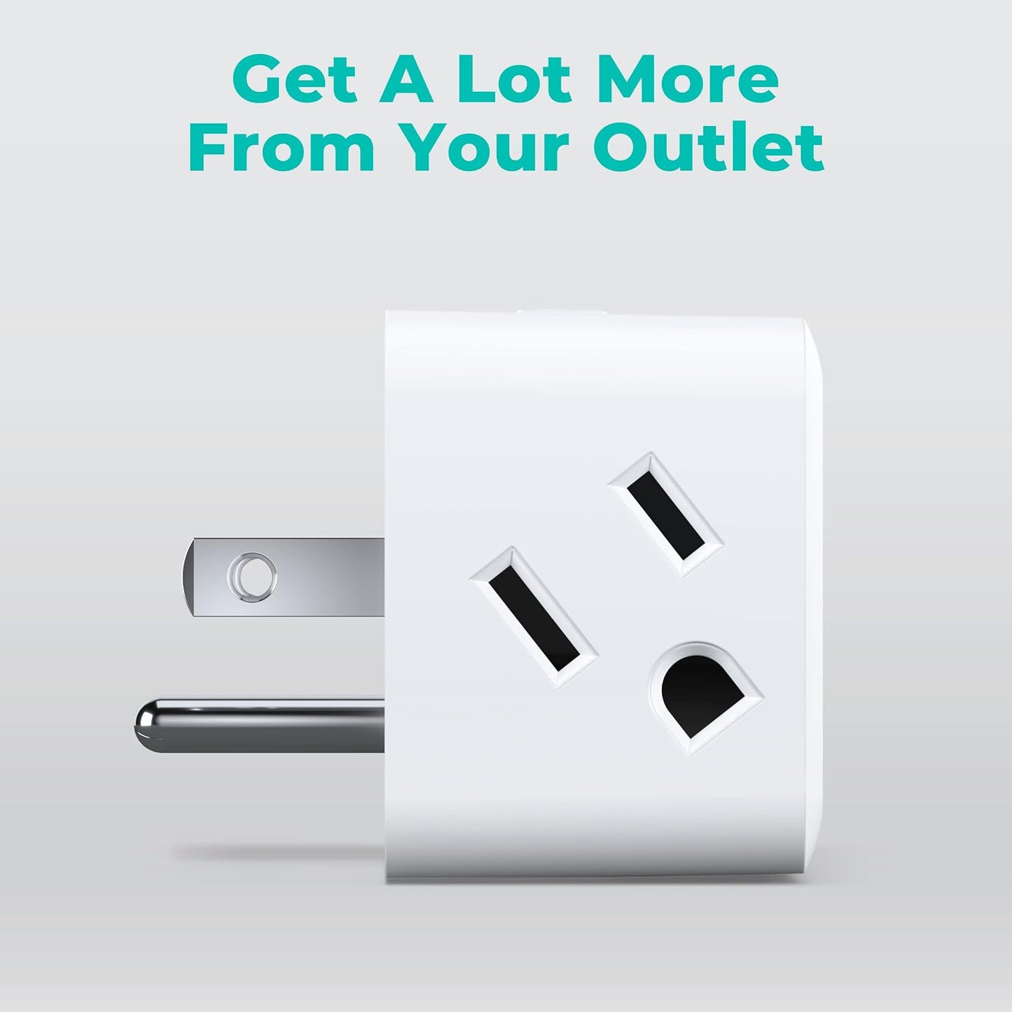 KMC Smart Plug 4-Pack, Side 3-Outlet Extender, Compatible with Google & Alexa, No Hub Required, WiFi Plugs
