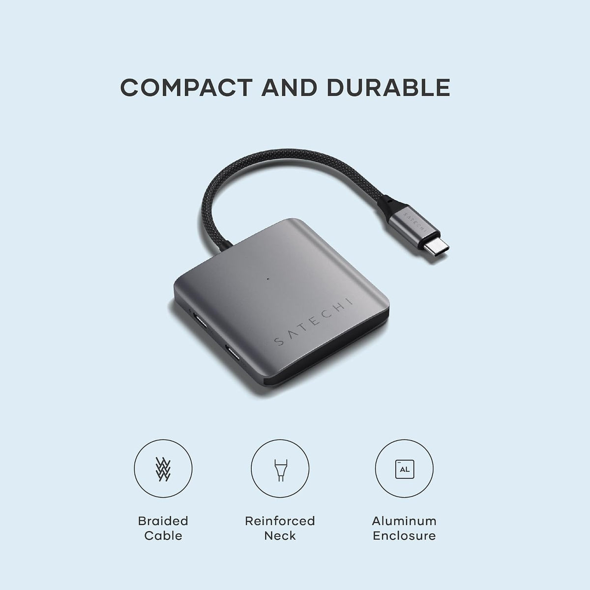 Satechi 4-in-1 USB-C Hub, 100W PD Pass-Through Charging, and More