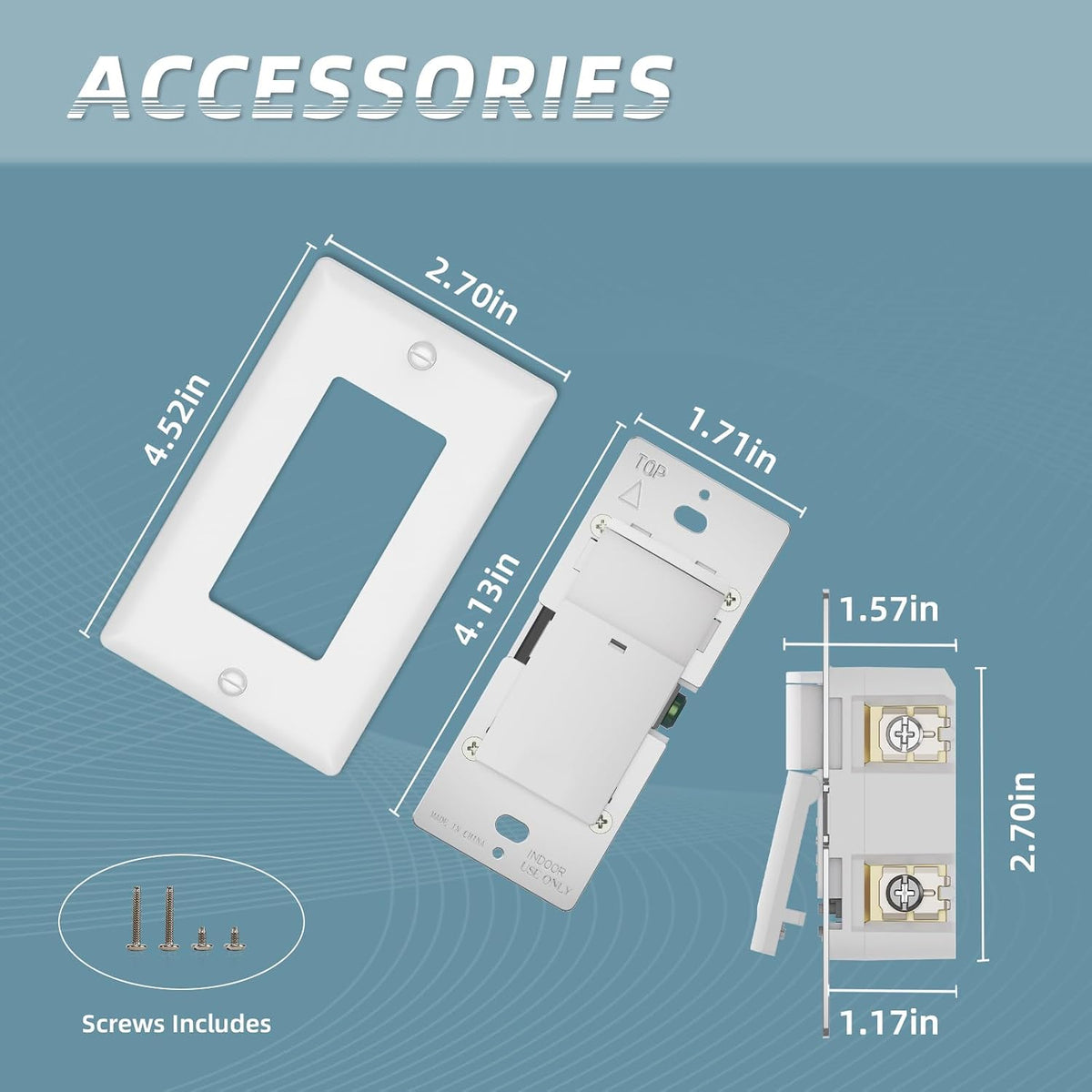 ECOELER Motion Sensor Light Switch, PIR Motion Detection Wall Switch with Adjustable Sensitivity, OCC/VAC Selectable, Neutral Wire Required, Single Pole Occupancy Sensor for Bathroon, Laundry