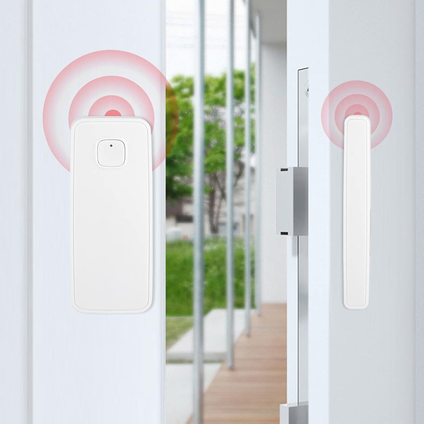 WiFi Door Window Sensor, Smart Wireless Entry Alert with App Push Notifications 45m Range 2 AAA Battery No Hub Required for Home Apartment White 1 Pack
