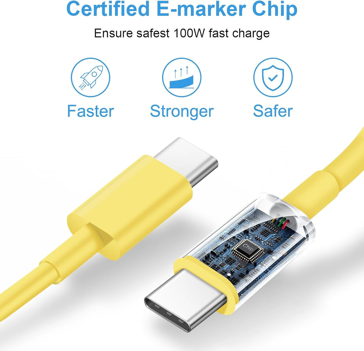 iPhone Duo 18 17 16 15 Charger Fast Charging USB C Charger Block, Yellow