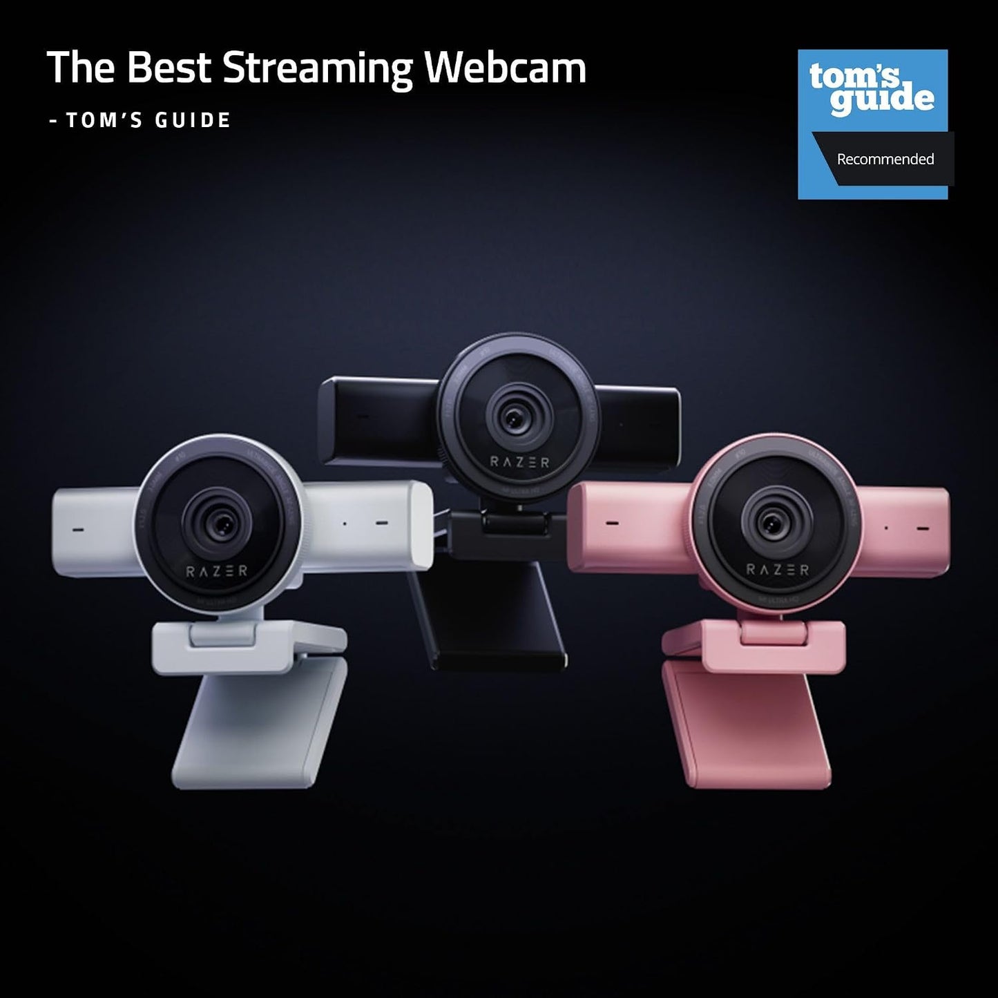 Razer Kiyo V2 Webcam for Streaming and Collaboration 4K 30Fps, Black | AI Powered Auto-Framing, Built-in Microphone, Ultrawide Angle Lens, Privacy Cover, Works with OBS, Discord, Zoom, Teams