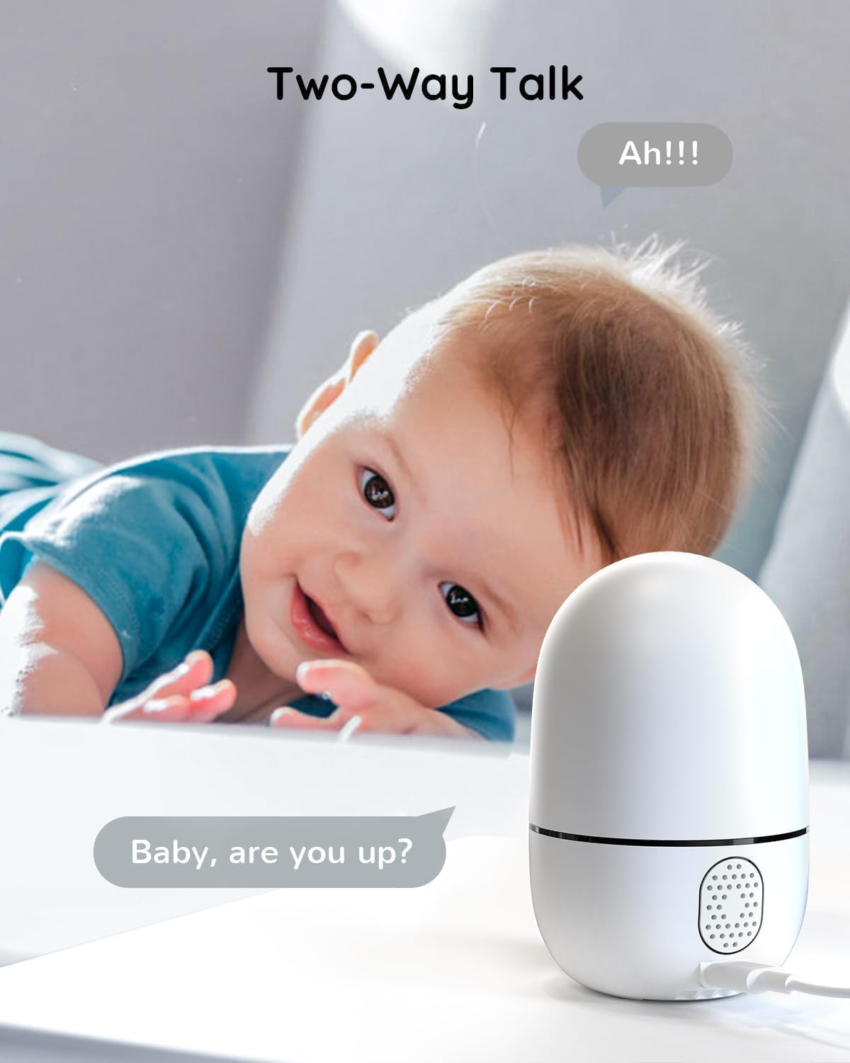 VIRTAVO XD1 Indoor Security WiFi Camera, No Subscription Required, Dual-Lens 360° PTZ Baby Monitor & Pet Cam, Motion Tracking, 2-Way Audio, Night Vision,Optional Cloud/SD Storage, Phone App, Wired