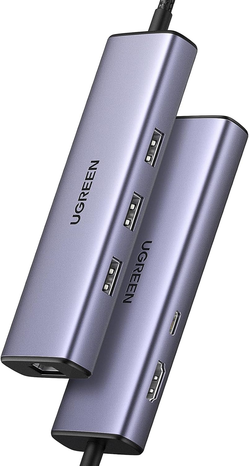 UGREEN Revodok 6 in 1 USB C Hub Gigabit Ethernet Adapter with 4K HDMI | 100W PD Charging,USB A Data Ports Compatible with MacBook Neo/Pro/Air M1, M2, M3, M4,M5,iPad, iPhone 17/16, Steam Deck