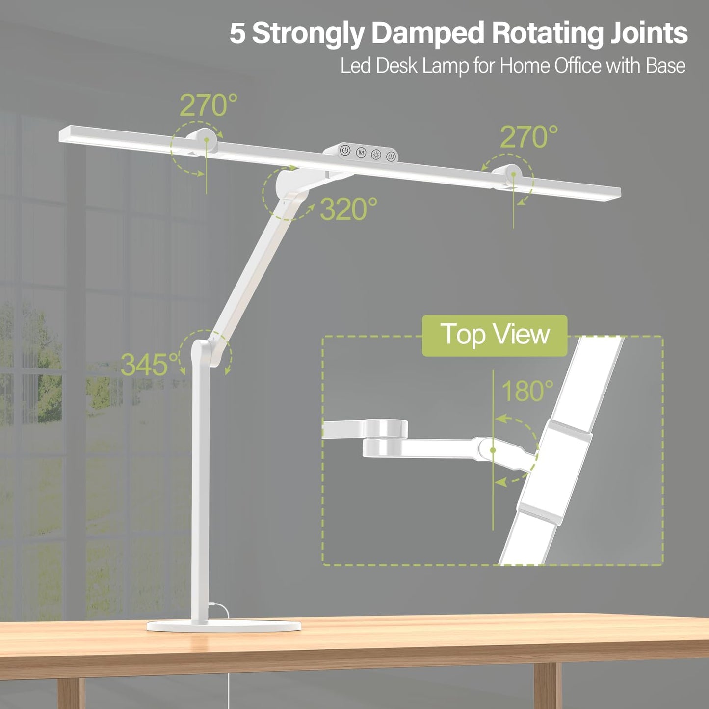 Architect Desk Lamp for Home Office, 24W Adjustable Led Desk Light with Remote, 1500LM Bright Dimmable Computer Table Light Rotatable Office Lamp with Base for Cafting Monitor