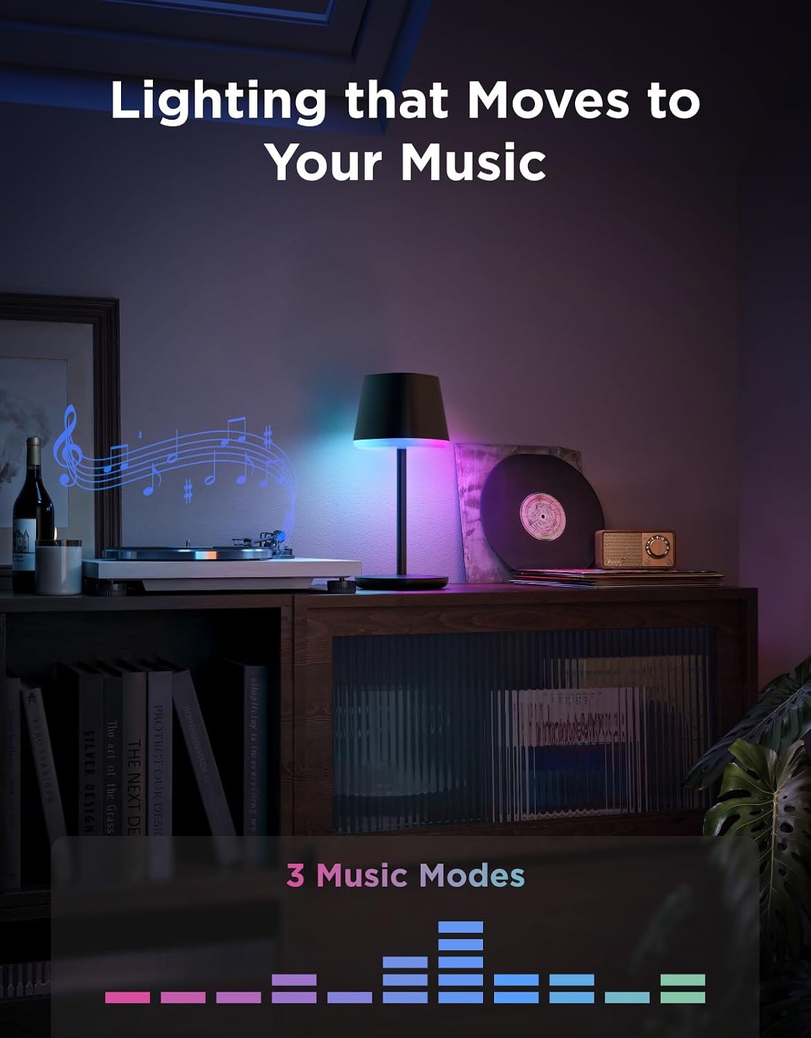 Govee Smart Cordless Table Lamp Classic (No Adapter), RGBIC Desk Lamp | Rechargeable Table Lamp for Bedroom, Living Room, Portable Lamp Works with Matter, Bedside Lamp with 72 Scenes Modes, 500lm